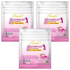 Lovita 愛維他 女性B群 Set 10種B群完整組合 4合1美妍配方 長效緩釋8小時 全素錠劑茹素可食, 7顆, 3包