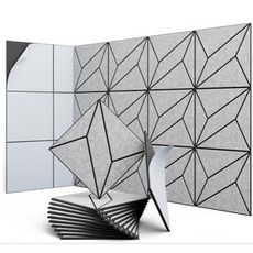 Jjang-a House 室內噪音吸收板 牆壁裝飾 隔音材料, 淺灰色, 4個