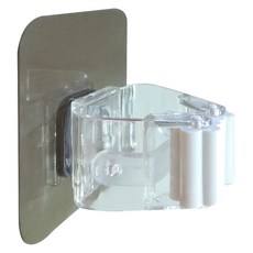 壁掛掃把拖把掛架 7 x 7cm 100g, 透明白, 1個