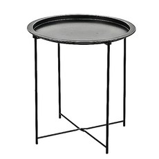 京太陽 鐵藝茶几小圓桌 高強度鋼架 堅固耐用 47cm, 黑色