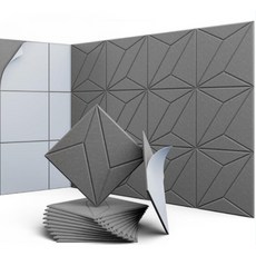 Jjang-a House 室內噪音吸收板 牆壁隔音材, 灰色, 4個