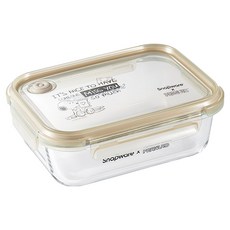 Corelle Brands 康寧餐具 Snapware SNOOPY 耐熱玻璃保鮮盒 1090ml, 復刻黑白, 1個