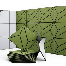 Jjangahouse 吸音板 牆面裝飾 隔音材料, 綠色, 4個