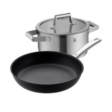 WMF 인덕션 실속구성 냄비 프라이팬 2개 세트, 낮은 양수냄비 20cm, 프로피 팬 28cm, 1세트