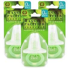 Simba 小獅王辛巴 雙扁型按摩安撫奶嘴, 初生, 顏色隨機, 3個