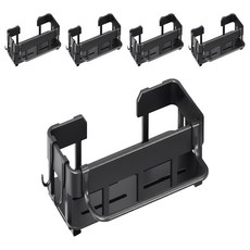 小麥購物 水槽置物架 帶桿款 附桿子 + 掛勾 C561, 黑色, 5個