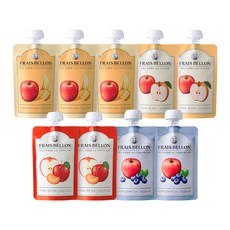 프레벨롱 짜먹는 국산 과일퓨레 9팩, 혼합맛(사과/바나나) + 혼합맛(사과/배) + 혼합맛(사과/자두) + 혼합맛(사과/블루베리), 900g, 1세트