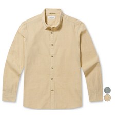 브렌우드 남성용 코튼린넨 써커 통기성 캐주얼셔츠