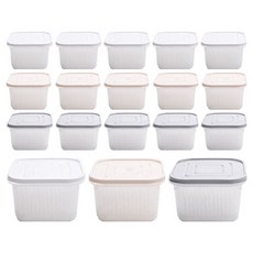 반투명 채반 사각 밀폐용기 랜덤발송, 18개, 단품