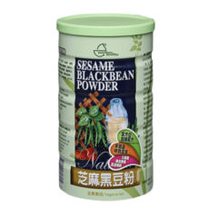 元豪食品 芝麻黑豆粉 特選上等黑芝麻與青仁黑豆製作 純素 無糖, 600g, 1罐