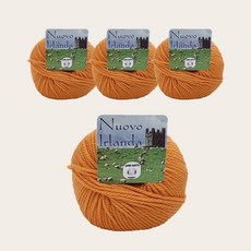 라나가또 누우보 순모 아일랜드 퓨어울 뜨개실 4p, 2325 오렌지