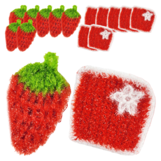World Clean 厚實壓克力菜瓜布 草莓 4入 + 四角星 4入 組, 2套