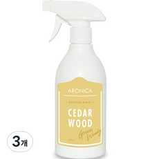 아로니카 센티드 스프레이 탈취제 시더우드, 490ml, 3개