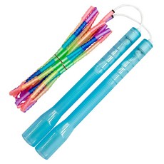 JFROPE 閃亮彩虹軟質串珠跳繩, 天藍色