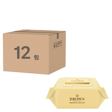 BROWN Premium 低刺激壓紋濕紙巾 掀蓋式, 20張, 12包