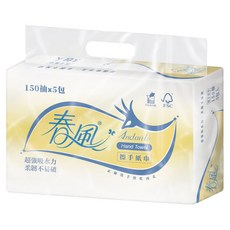 春風 抽取式擦手紙巾, 5包, 1袋