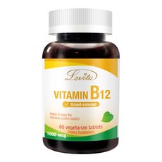Lovita 高單位緩釋型維生素B12食品錠 1000微克 全素錠劑, 60顆, 1罐