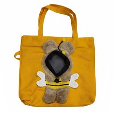 萌趣帆布寵物露頭包, Yellow, 1個