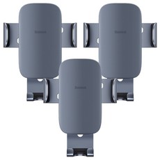 Baseus 倍思 Metal Age 第2代重力式出風口型車用支架, 3個, 深灰色
