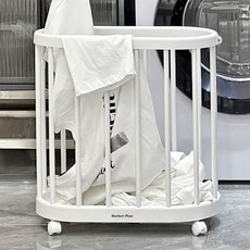 마켓플랜 슬리밍 이동식 다용도 빨래 바구니, 화이트