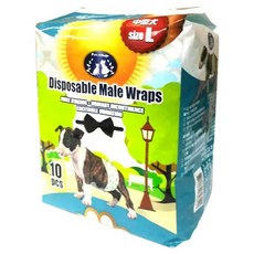 Pet Village 魔法村 公狗專用 拋棄式禮貌帶 防止公狗尿尿 尿失禁 激動漏尿, L(88 x 20cm), 10片, 1包