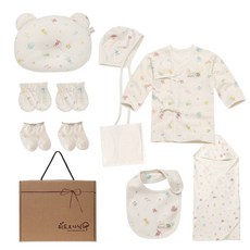 withorganic 孩童印花套裝彌月禮盒10件組