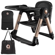 APRAMO 便攜式折疊孩童餐椅, 黑色 金色