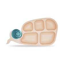 Firgi 鯨魚造型餐盤組, 薄荷綠, 餐盤+杯子, 1組