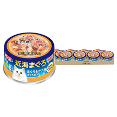 INABA CIAO 啾嚕 近海罐, 鰹魚 + 鮪魚片, 80g, 24罐