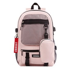 ADDEDIT 後背包+零錢包鑰匙圈 隨機出貨, 粉色的