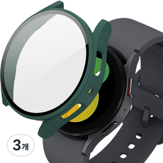 ITS LIFE Galaxy Watch 強化玻璃全包覆螢幕保護殼 44mm, 綠色