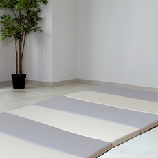 매트메이트 층간소음방지 폴더매트 6단, 크림 + 그레이