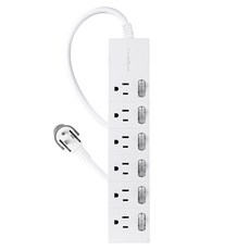 PowerSync 群加 7開6插防雷擊延長線 TS76T918 450g, 1.8m, 白色, 1條