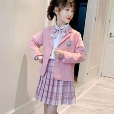 Orenjidamom 女童3件式學院風格半身裙套裝