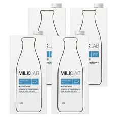 MILKLAB 無乳糖牛奶 100%澳洲純淨乳源, 1L, 4瓶