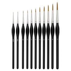 Mungudam 多功能美術筆刷 線條細節筆 11件組 黑色, 1套, 17.5~19.4cm