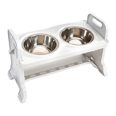 可調節寵物碗架 升降款 S, 白色, 1個