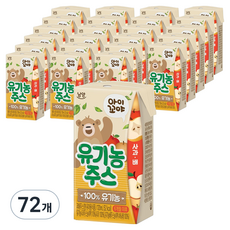 아이꼬야 유기농 주스, 혼합맛(사과/배), 120ml, 72개