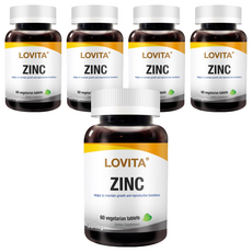 Lovita 螯合鋅 30毫克 膳食補充劑, 60顆, 36g, 5罐
