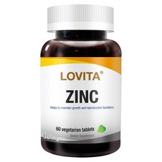 Lovita 螯合鋅 30毫克 膳食補充劑, 60顆, 36g, 1罐