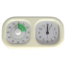 SONIC 時鐘計時器 靜音指針 鬧鐘功能 貪睡裝置 撥指針設計 兒童專用, 白色