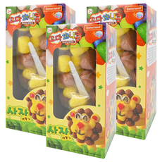 Donerland 魔法迷您玉米黏土 獅子, 天然澱粉食用色素, 附工具刀及迷你吸水海綿墊, 3組