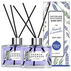 코멧 디퓨저 200ml 2개 + 섬유스틱 10개 세트, 프렌치 라벤더, 1세트