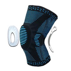 XA 雙魚鱗 機動型彈簧支撐運動護膝 防撞柔軟大矽膠 全面包覆設計, XL, 夢幻藍, 1雙