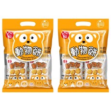 九福 動物造型餅乾 牛奶, 200g, 2袋