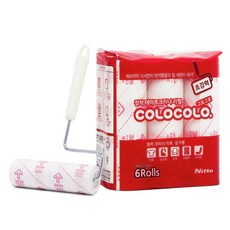 COLO COLO 力除塵黏毛滾輪補充裝6入+黏毛滾輪, 混色, 1組