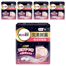 Kotex 靠得住 晚安好眠褲, M(腰圍22~34吋), 2片, 5包