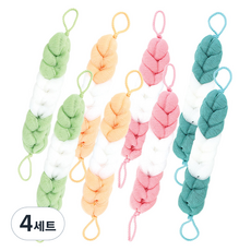 우리가스토리 투톤 롱 버블 샤워타올 4종 세트 80g, 혼합색상, 4세트