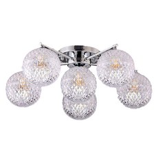 Honey Comb 外銷產品複刻版半吸頂燈, 65 x 21cm 水晶球設計 簡約時尚, C8512-5, 1個