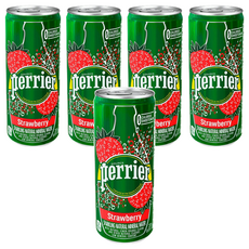 perrier 沛綠雅 氣泡天然礦泉水 草莓風味 法國原裝進口 0卡, 250ml, 5罐